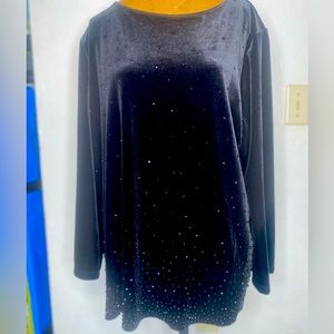 Chico’s Travelers Embellished Velvet Top